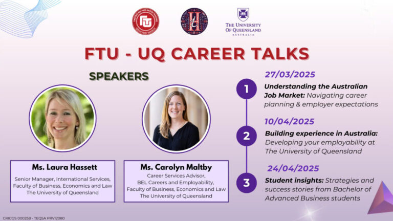 Giới thiệu FTU – UQ Career Talk #2: “Building Experience in Australia”