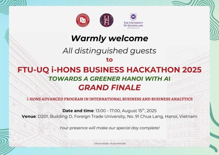 FTU – UQ i-Hons Business Hackathon 2025 Grand Finale: Towards a Greener Hanoi with AI